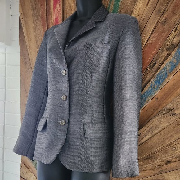 Jil Sander strong shoulder fitted wool/mohair jacket/blazer Sz 38 - Picture 2 of 8